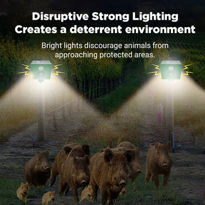🐗 Solar Animal Repellent Light & Alarm – Motion-Activated Outdoor Animal Deterrent