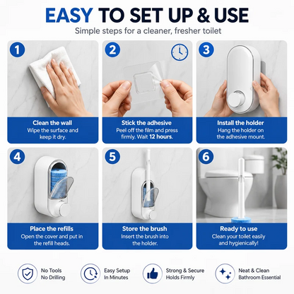 🚽 Disposable Toilet Scrubber Brush with Refills – No-Touch Bathroom Cleaner