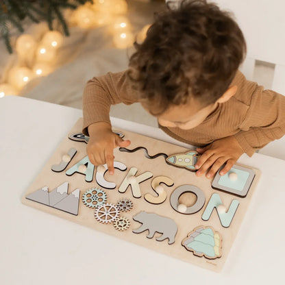 🧩Wooden Name Puzzle for Toddlers✨