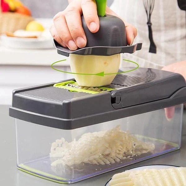 🥕🔪 Multifunctional Vegetable Slicer – Stainless Steel Blades & Multiple Cutting Options✨