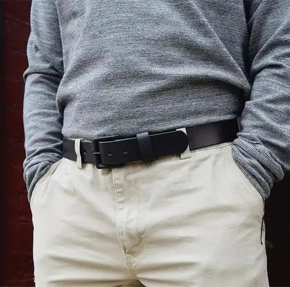 🔥 Last Day 50% OFF✨-🔥 Handmade Full-Grain Buffalo Leather Belt – Built to Last