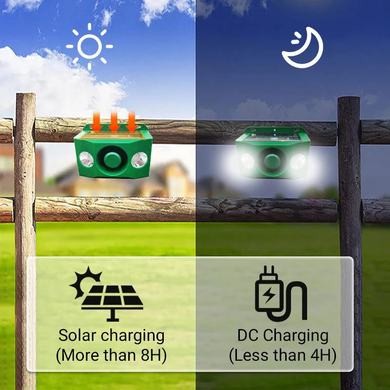 🐗 Solar Animal Repellent Light & Alarm – Motion-Activated Outdoor Animal Deterrent