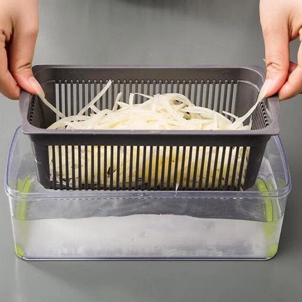 🥕🔪 Multifunctional Vegetable Slicer – Stainless Steel Blades & Multiple Cutting Options✨