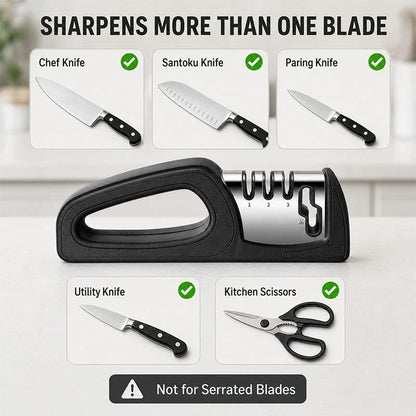 🔪✨ 4-in-1 Multi-Stage Kitchen Knife Sharpener – Easy Blade & Scissor Sharpening