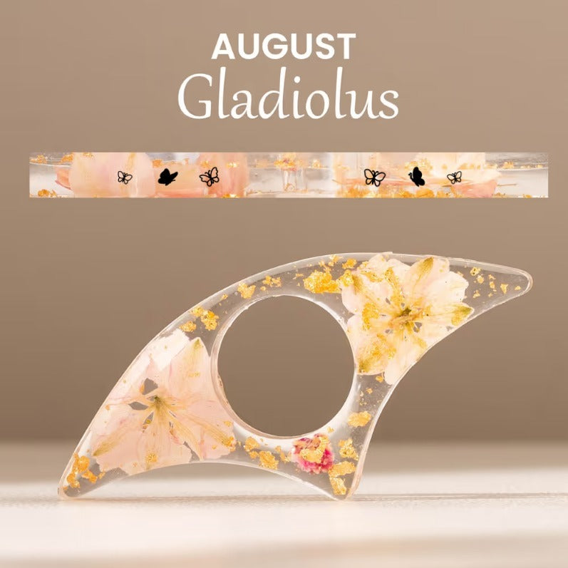 🌸 Personalized Birth Flower Resin Book Page Holder – A Unique Gift for Book Lovers