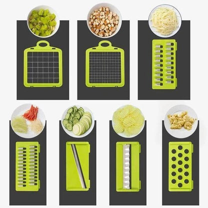 🥕🔪 Multifunctional Vegetable Slicer – Stainless Steel Blades & Multiple Cutting Options✨