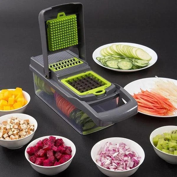 🥕🔪 Multifunctional Vegetable Slicer – Stainless Steel Blades & Multiple Cutting Options✨