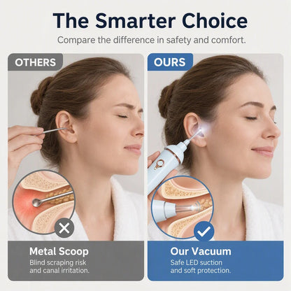 👂 Electric Earwax Cleaner with LED Light – Gentle Suction & Soft Silicone Tips