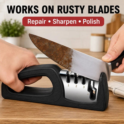 🔪✨ 4-in-1 Multi-Stage Kitchen Knife Sharpener – Easy Blade & Scissor Sharpening
