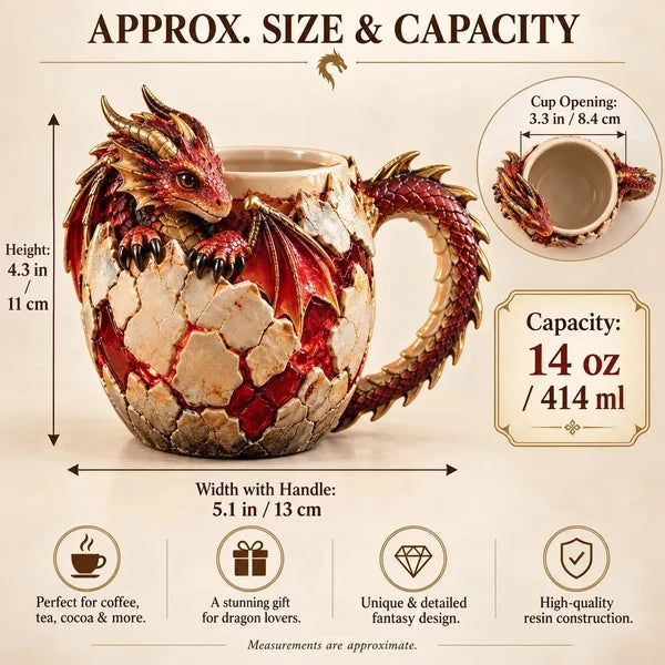 🐉 50% OFF Today – Dragonbound Realms™ 3D Sculpted Dragon Mug | 6 Fantasy Designs