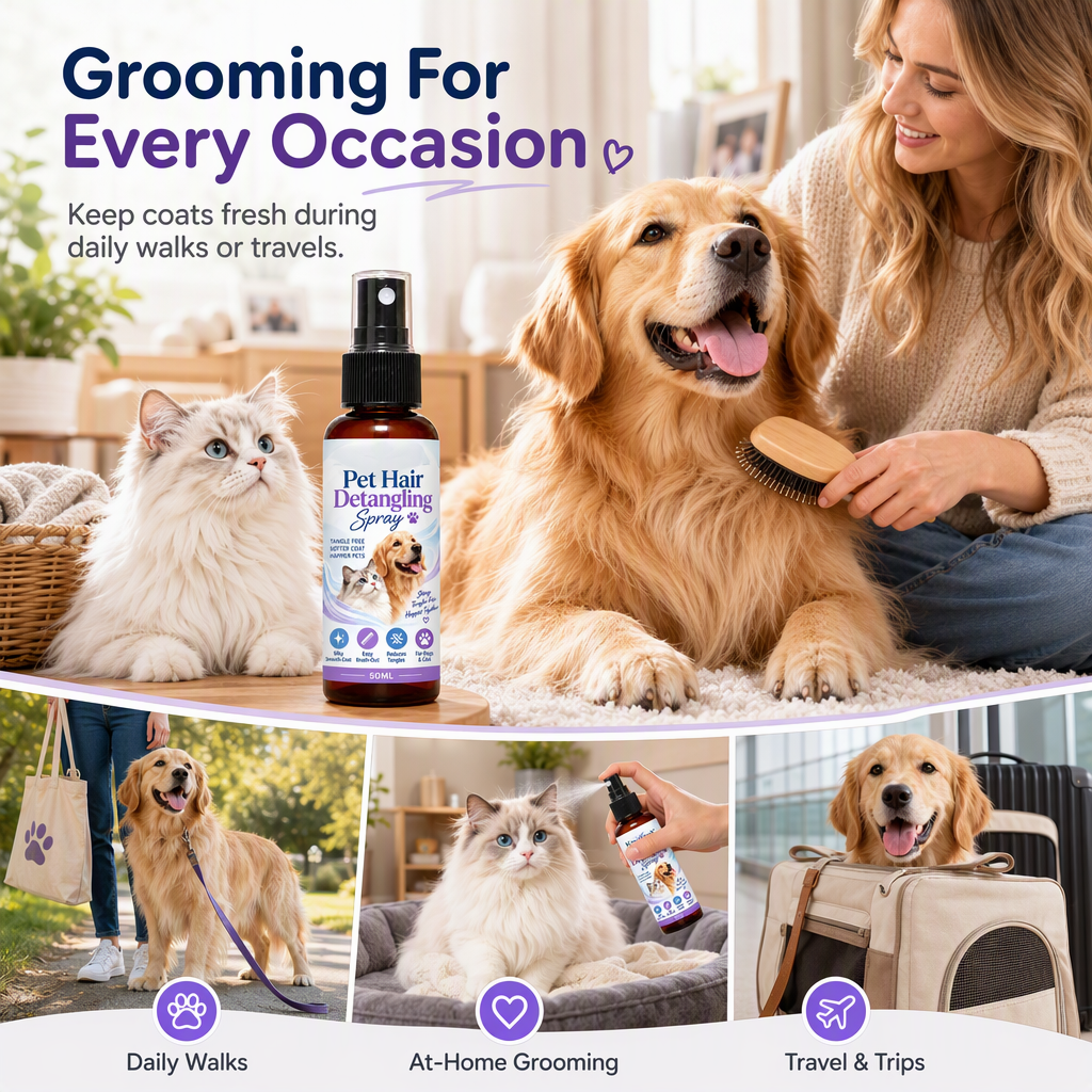 🐾Remove Mats & Shine Instantly! Pet Detangling Spray🐾