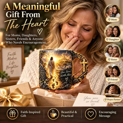 🔥 50% OFF Today ✝️ Jesus Walks With Me™ Heat-Reveal Faith Mug – You Are Never Alone ❤️