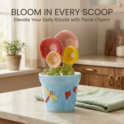 Adorable Ceramic Flower Spoon – Cute Floral Design