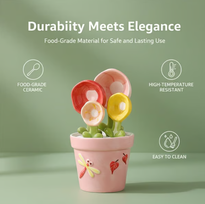 Adorable Ceramic Flower Spoon – Cute Floral Design