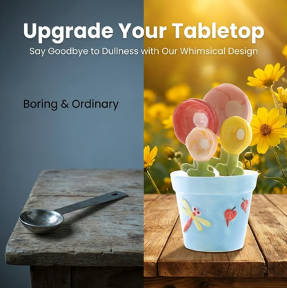 Adorable Ceramic Flower Spoon – Cute Floral Design