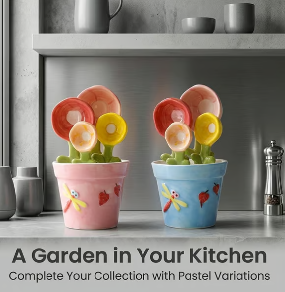 Adorable Ceramic Flower Spoon – Cute Floral Design