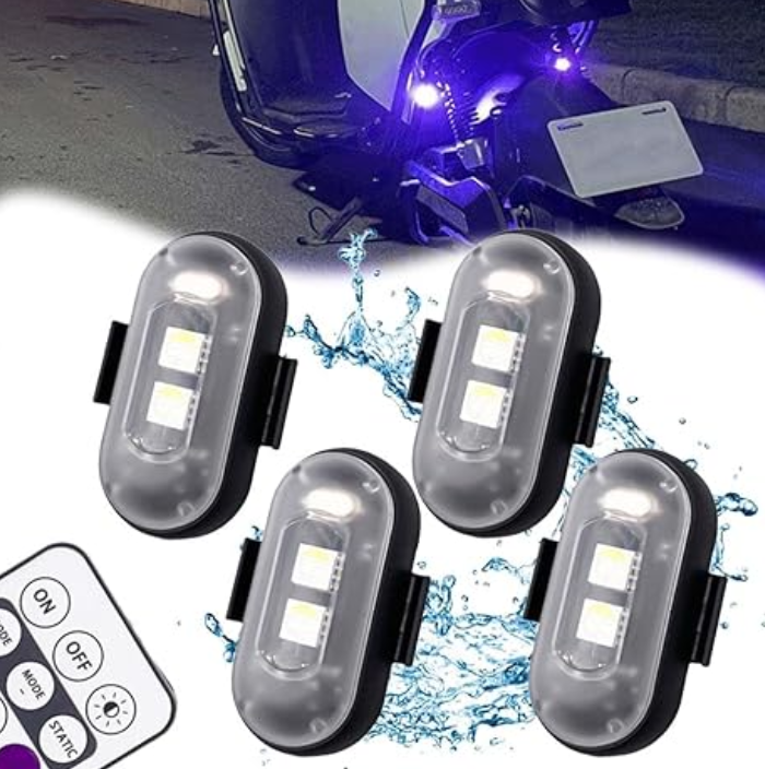 RGB LED Strobe Light Kit –   Wireless Remote Multi-   Mode Flashing For Night   Riding Visibility & Safety   Upgrade