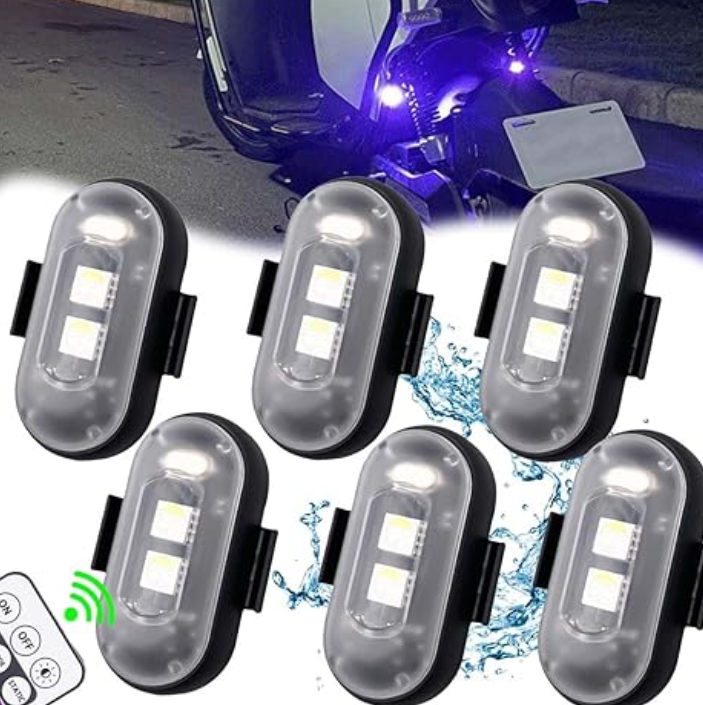 RGB LED Strobe Light Kit –   Wireless Remote Multi-   Mode Flashing For Night   Riding Visibility & Safety   Upgrade