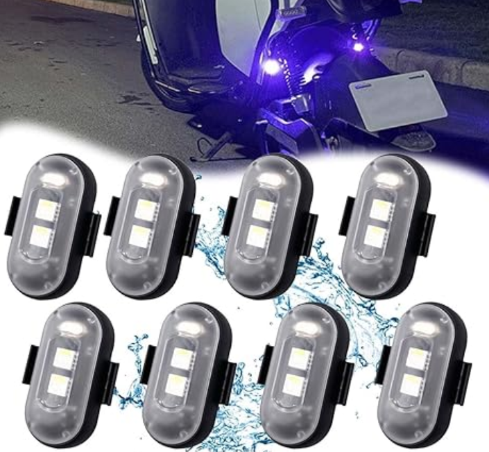 RGB LED Strobe Light Kit –   Wireless Remote Multi-   Mode Flashing For Night   Riding Visibility & Safety   Upgrade