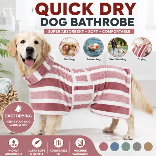 🔥 49% OFF Limited Offer –   Quick Dry Dog Bathrobe™ | Ultra   Soft Absorbent Pet Drying Towel   For Dogs