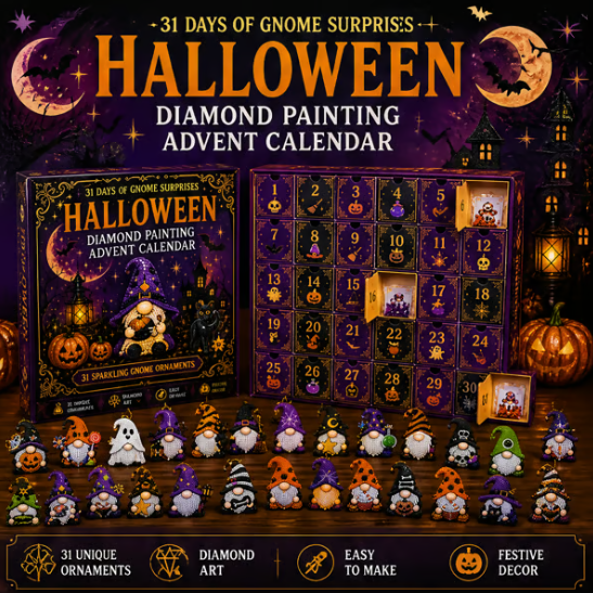 🎃✨ 31 Days of Gnome Surprises Halloween Diamond Painting Advent Calendar