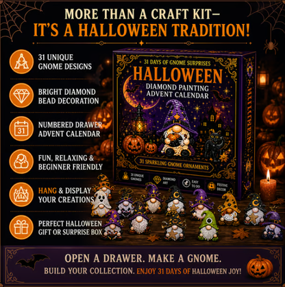 🎃✨ 31 Days of Gnome Surprises Halloween Diamond Painting Advent Calendar