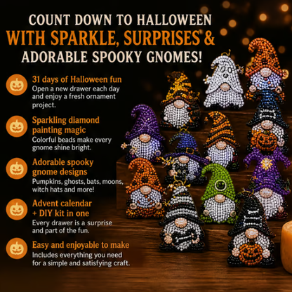 🎃✨ 31 Days of Gnome Surprises Halloween Diamond Painting Advent Calendar