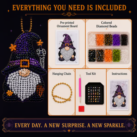 🎃✨ 31 Days of Gnome Surprises Halloween Diamond Painting Advent Calendar