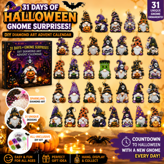 🎃✨ 31 Days of Gnome Surprises Halloween Diamond Painting Advent Calendar