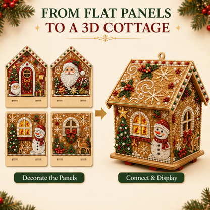 DIY 3D Jeweled Wooden Christmas Cottage Kit ✈️