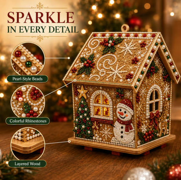 DIY 3D Jeweled Wooden Christmas Cottage Kit ✈️