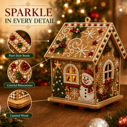 DIY 3D Jeweled Wooden Christmas Cottage Kit ✈️