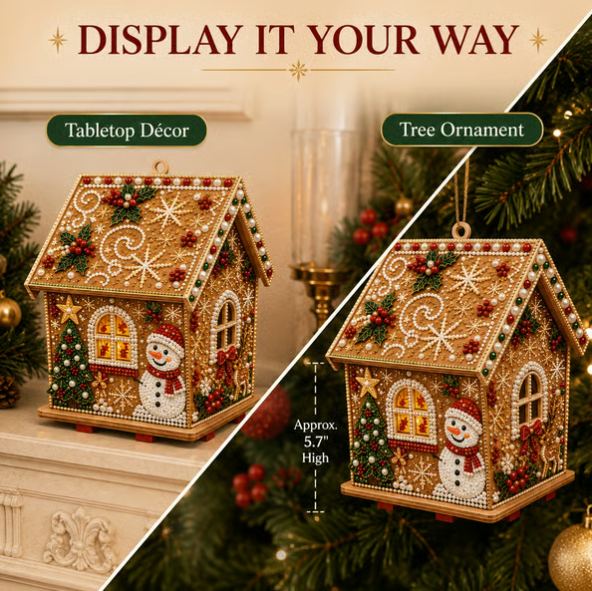DIY 3D Jeweled Wooden Christmas Cottage Kit ✈️