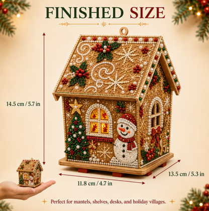 DIY 3D Jeweled Wooden Christmas Cottage Kit ✈️