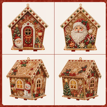 DIY 3D Jeweled Wooden Christmas Cottage Kit ✈️