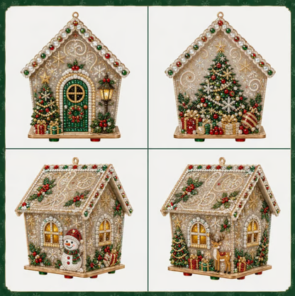 DIY 3D Jeweled Wooden Christmas Cottage Kit ✈️