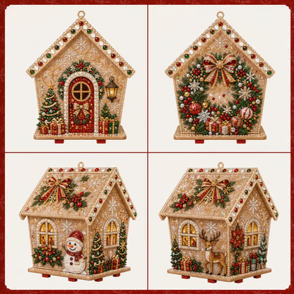 DIY 3D Jeweled Wooden Christmas Cottage Kit ✈️