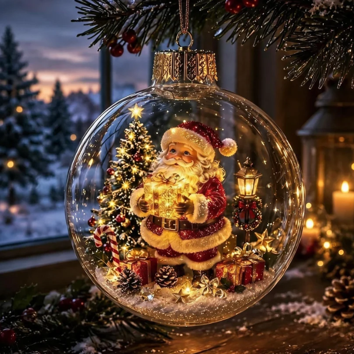 🎄Glowing Christmas Diorama Ornament – A Tiny Winter World in the Palm of Your Hand👼