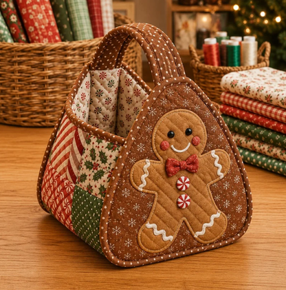 🎄 Christmas Quilted Carry Basket Sewing Kit – Create Your Own Festive Decor ✨