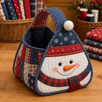 🎄 Christmas Quilted Carry Basket Sewing Kit – Create Your Own Festive Decor ✨