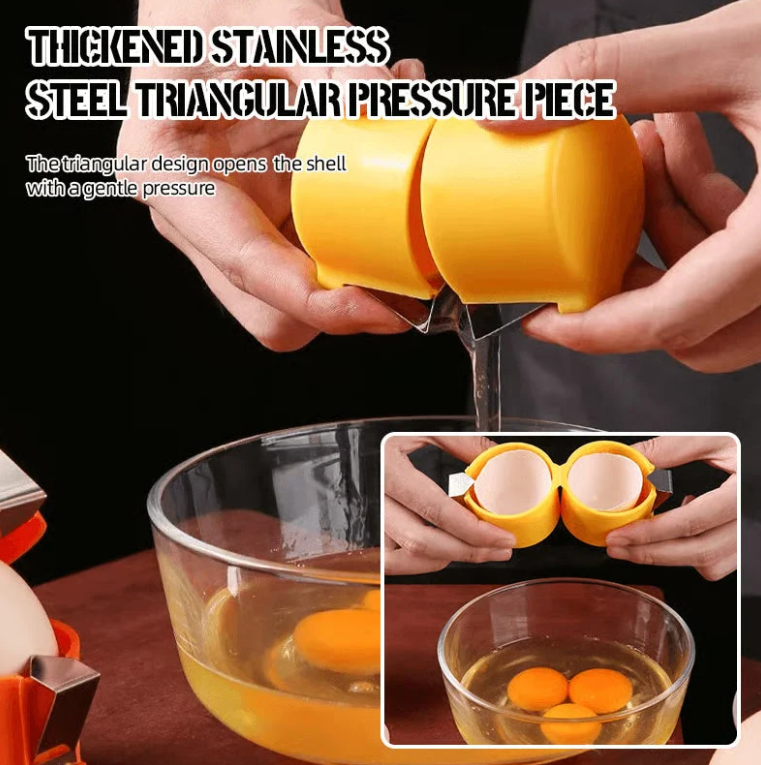✨Quick Egg Cracker Tool – Fast Clean Egg Opener for Kitchen Baking