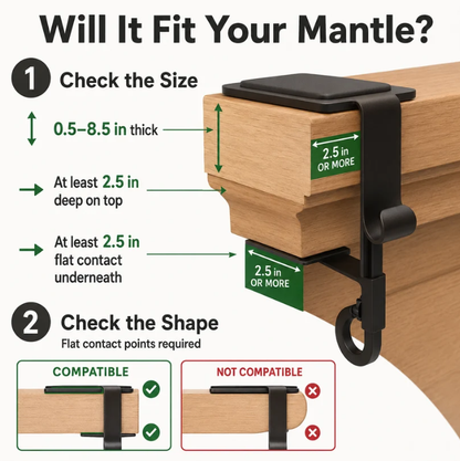 Adjustable Stocking & Garland   Mantle Hangers