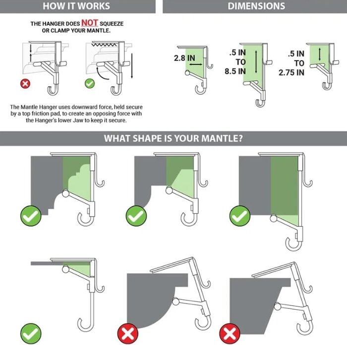 Adjustable Stocking & Garland   Mantle Hangers