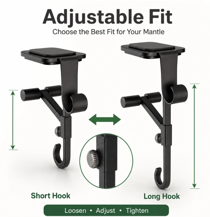 Adjustable Stocking & Garland   Mantle Hangers