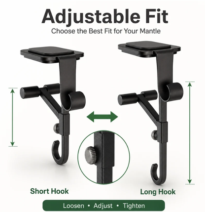 Adjustable Stocking & Garland   Mantle Hangers