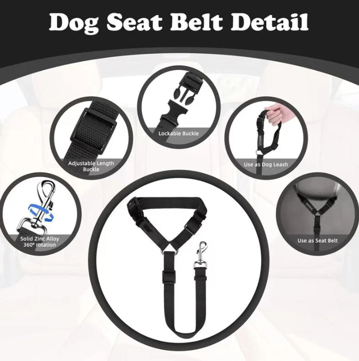 2-in-1 Dog Car Seat Belt &   Walking Leash