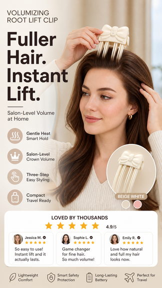 💗 Wireless Hair Volumizing Clip — Create Fuller Crown Volume Instantly💎