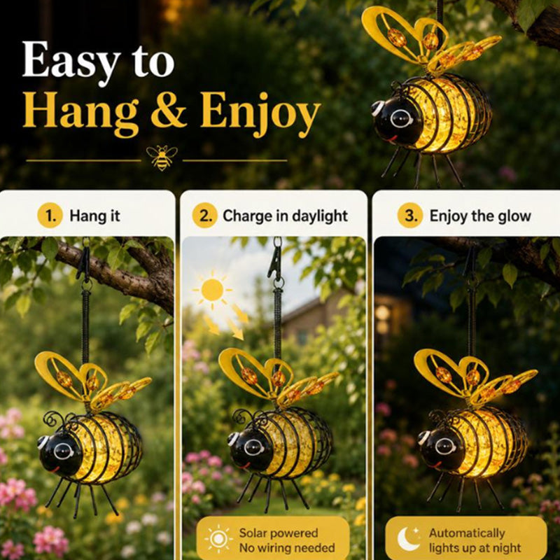 ⏰🔥50K+ SOLD! Solar-powered hanging bee lamp🌞🌜