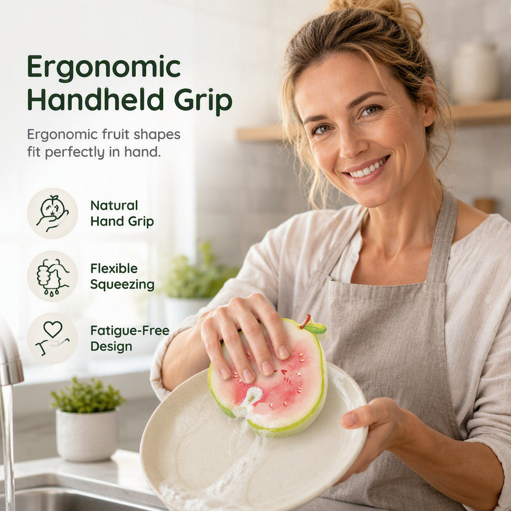 🔥 Last Day 50% OFF✨-🍓 Cute Fruit-Shaped Dishwashing Sponge for Easy, Scratch-Free Kitchen Cleaning ✨