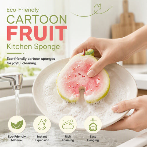 🔥 Last Day 50% OFF✨-🍓 Cute Fruit-Shaped Dishwashing Sponge for Easy, Scratch-Free Kitchen Cleaning ✨